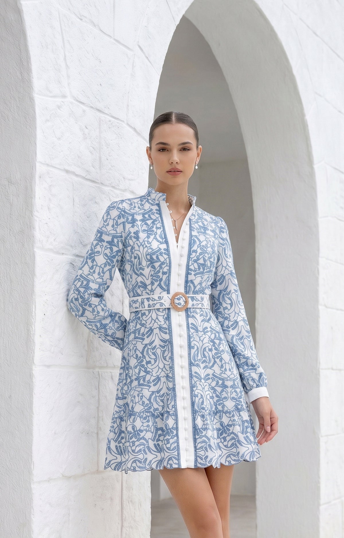 NAOMI BELTED ZIP SHORT DRESS