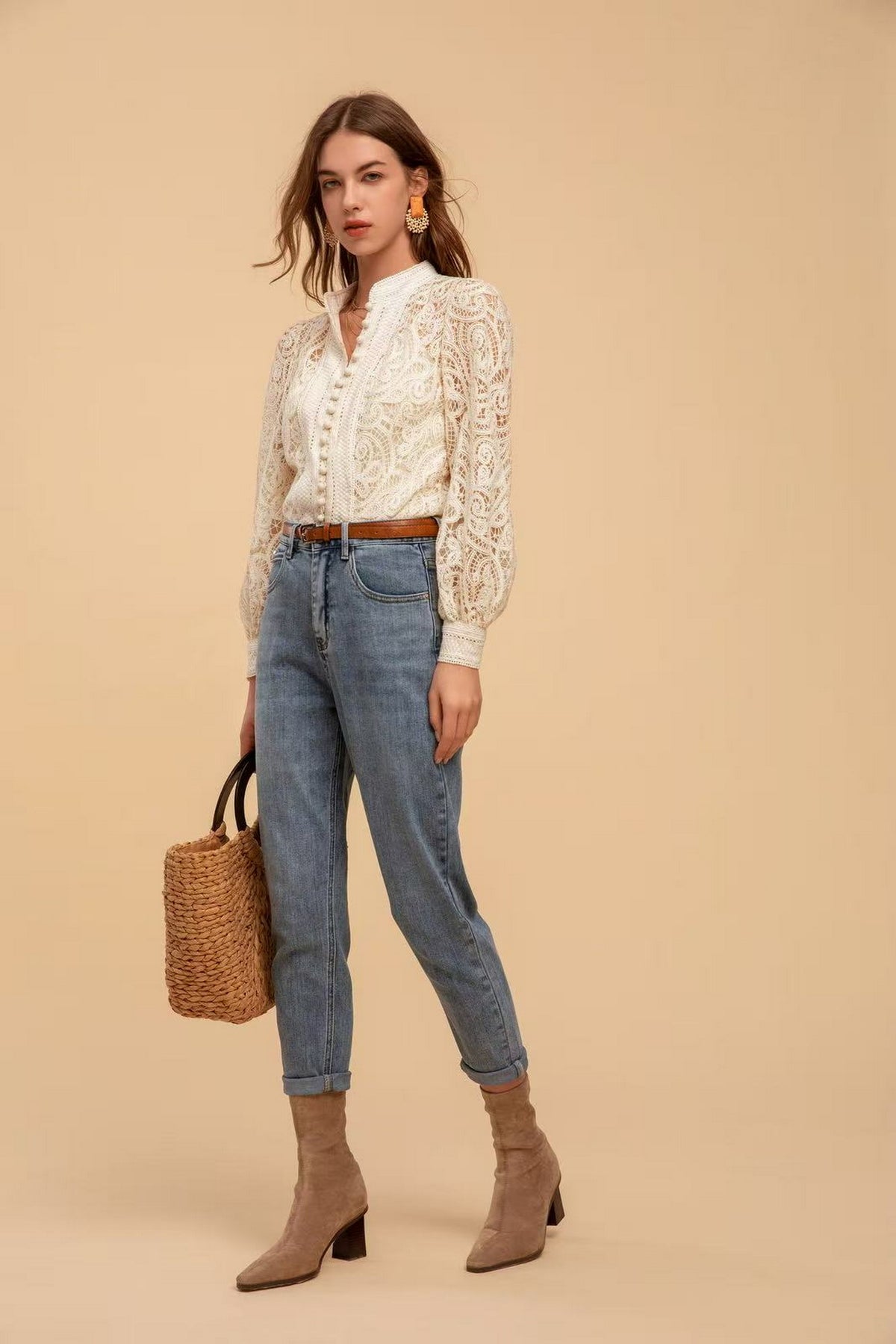 IRINA LACE BUTTON BLOUSE