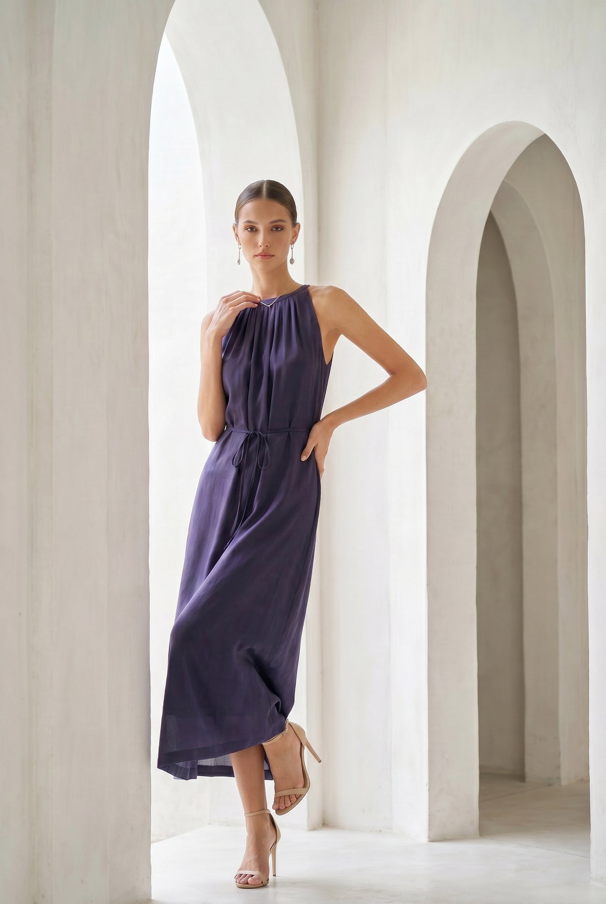 CLAUDETTE CUPRO LONG DRESS
