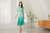 CARINA BELTED LONG SILK DRESS