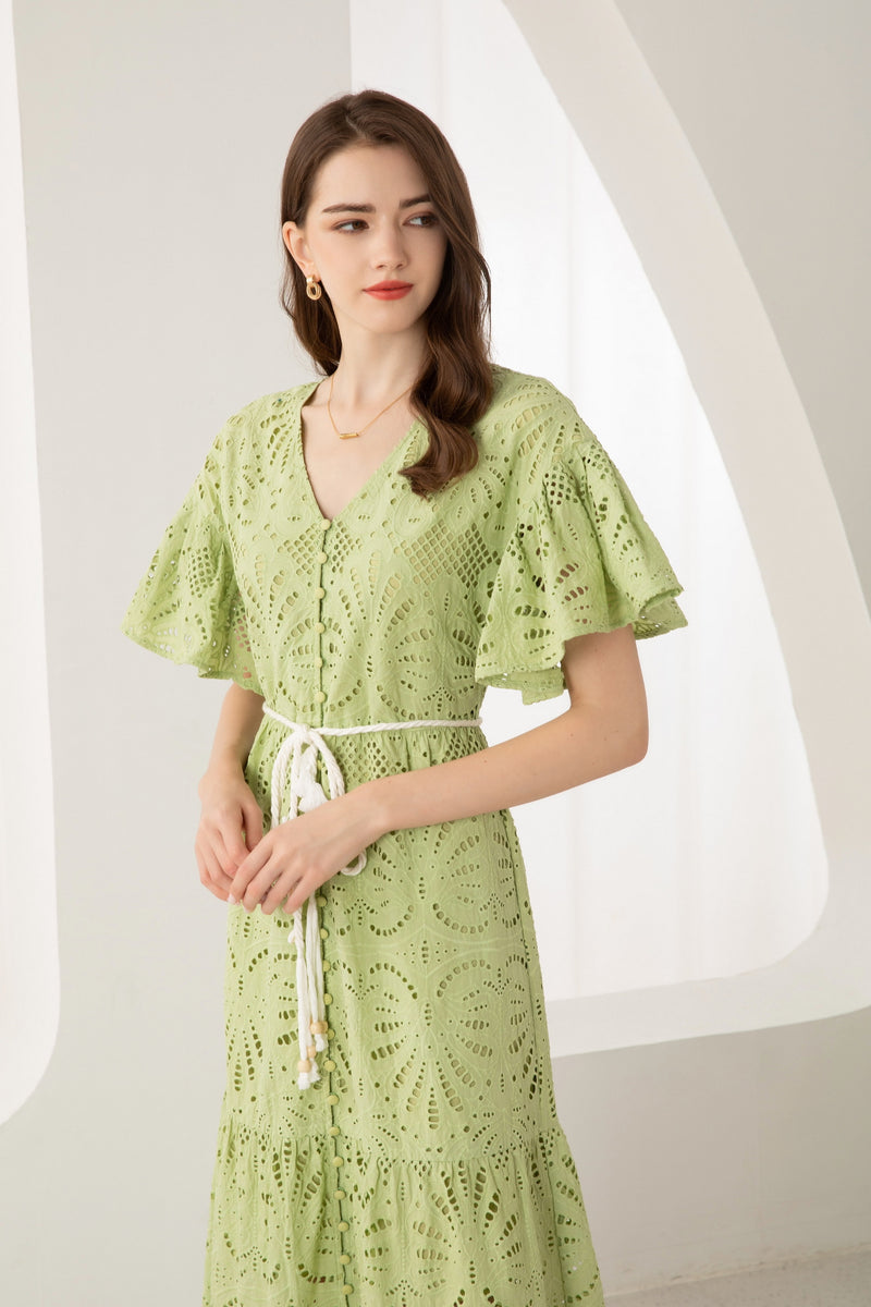 MARGOT EMBROIDERED LONG DRESS