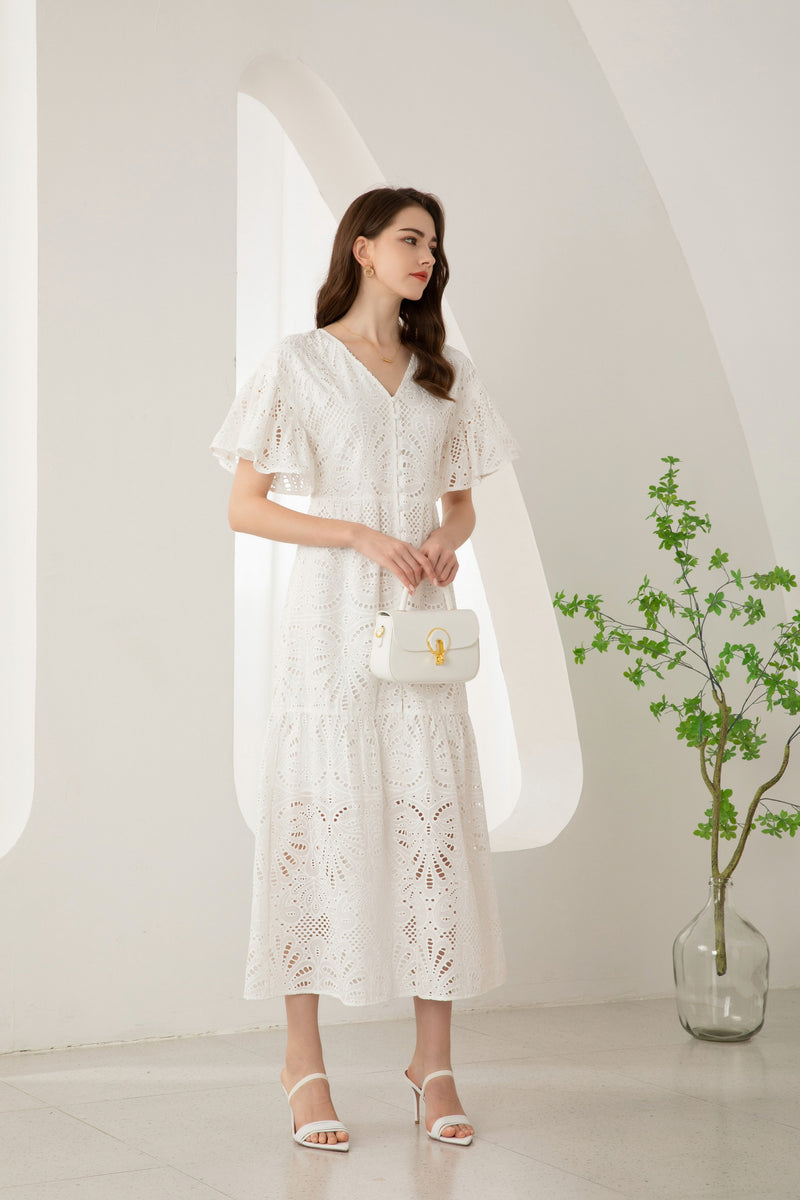 MARGOT EMBROIDERED LONG DRESS