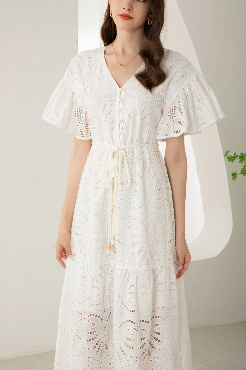 MARGOT EMBROIDERED LONG DRESS