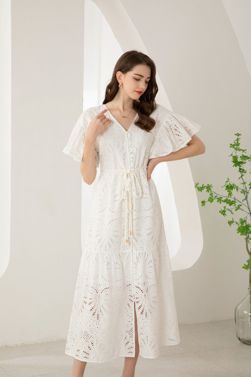 MARGOT EMBROIDERED LONG DRESS