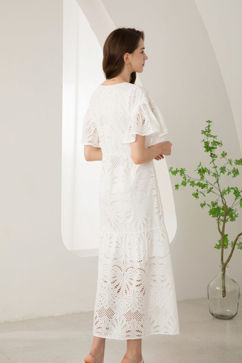 MARGOT EMBROIDERED LONG DRESS