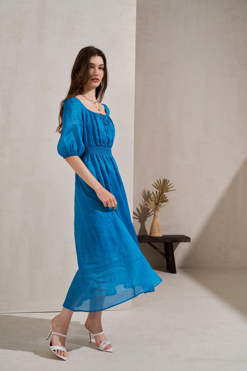 ISLA LINEN LONG DRESS