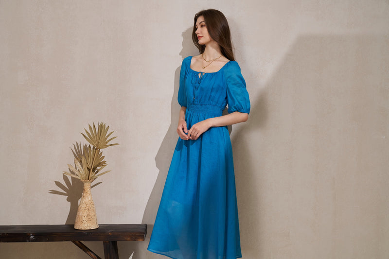 ISLA LINEN LONG DRESS