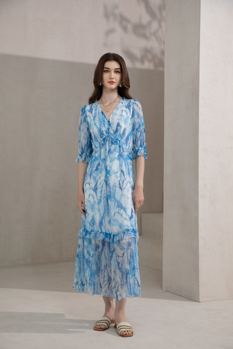 SERAPHINE SILK LONG DRESS