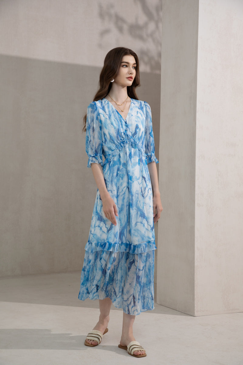 SERAPHINE SILK LONG DRESS