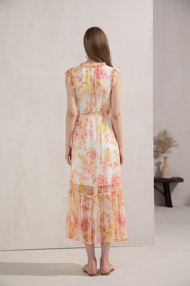 LORELLE SILK LONG DRESS