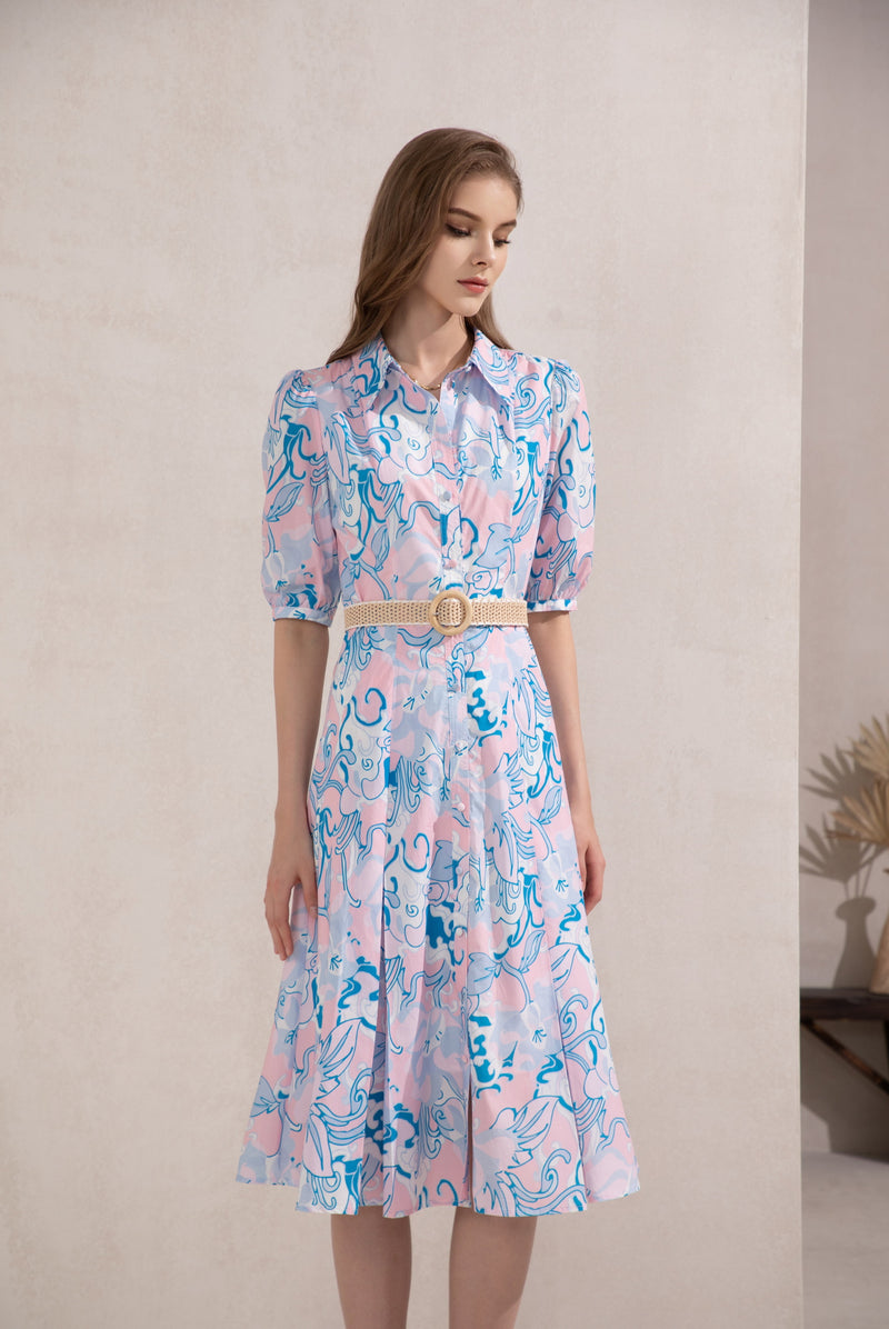 EVELINA BELTED LONG DRESS