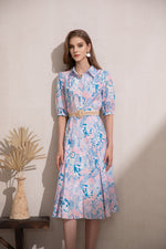 EVELINA BELTED LONG DRESS