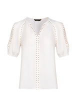 TAHARI STUDDED BLOUSE