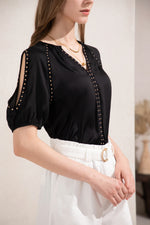 TAHARI STUDDED BLOUSE