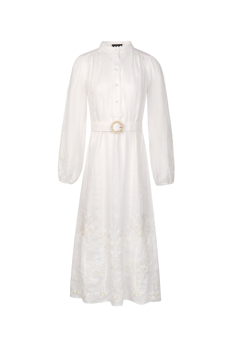 KIERRA BELTED LINEN DRESS