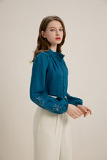 KIERRA LINEN BUTTON BLOUSE