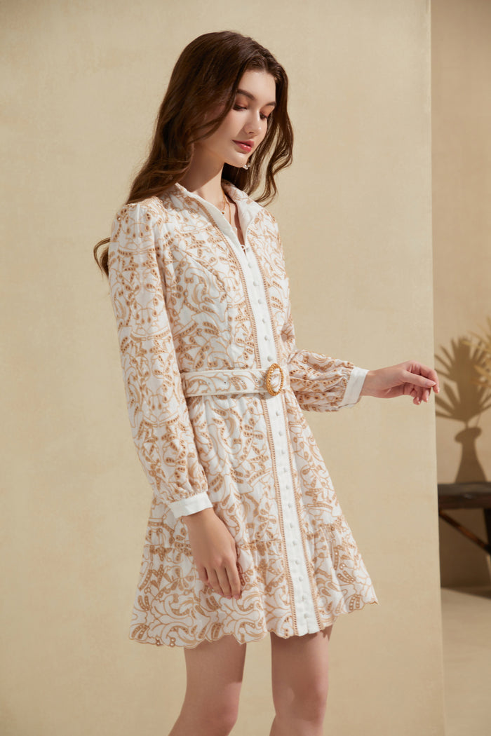NAOMI BELTED ZIP SHORT DRESS