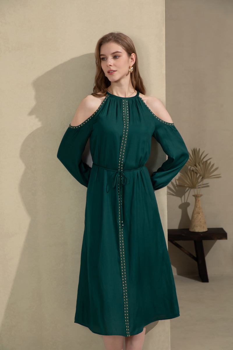 TAHARI OFF SHOULDER LONG DRESS