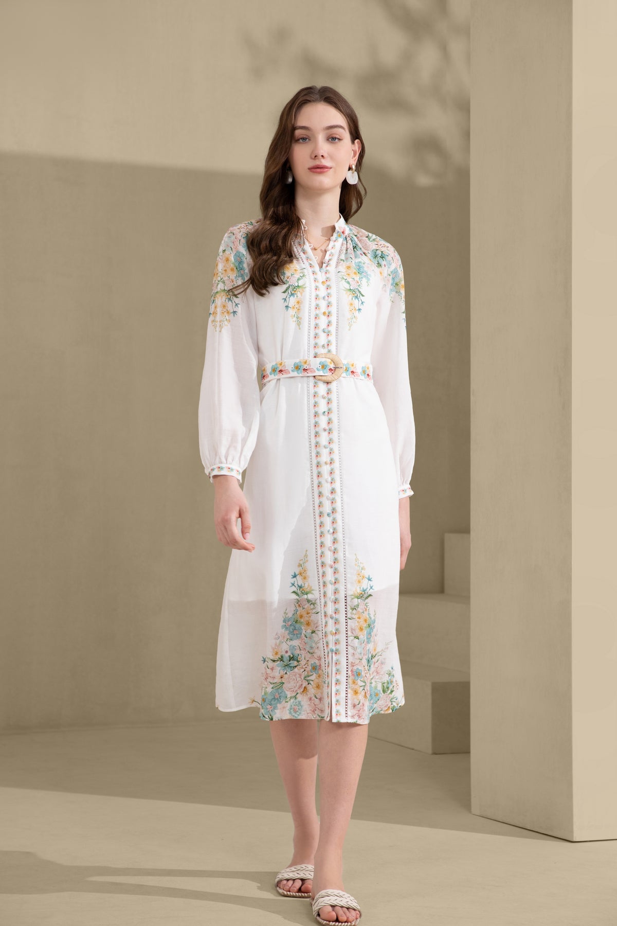 CELESTE LONG CUFF SLEEVES LONG DRESS