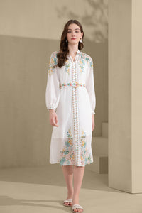 CELESTE LONG CUFF SLEEVES LONG DRESS