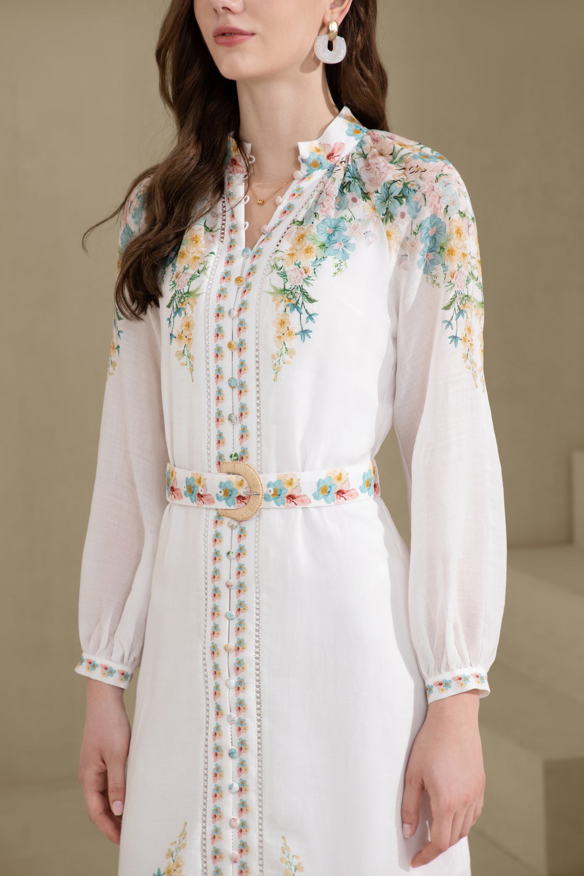 CELESTE LONG CUFF SLEEVES LONG DRESS