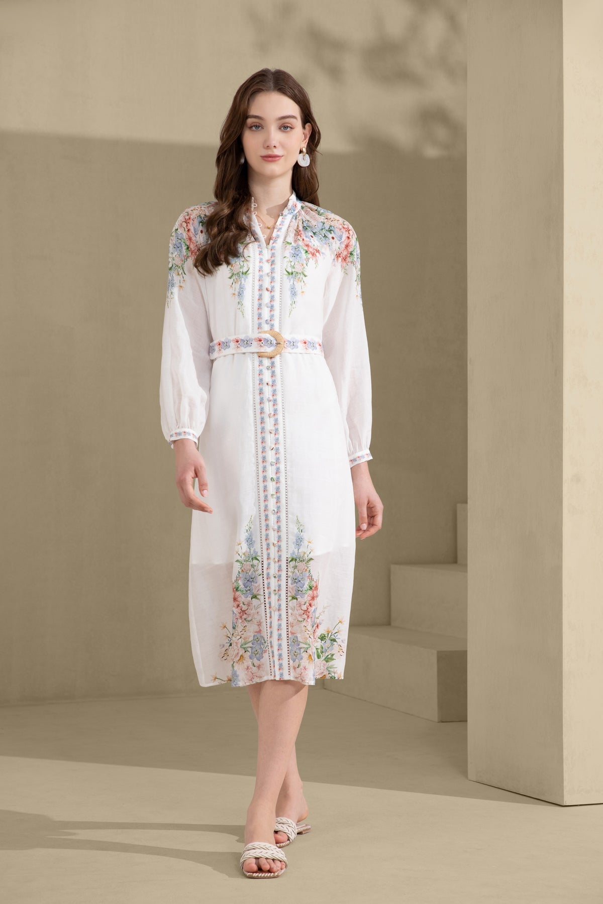 CELESTE LONG CUFF SLEEVES LONG DRESS
