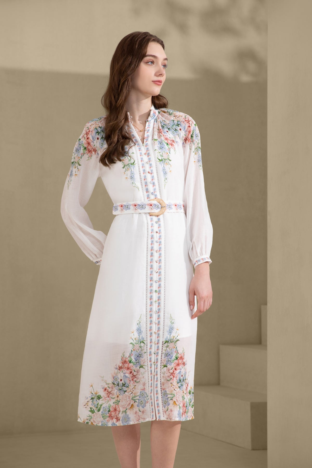 CELESTE LONG CUFF SLEEVES LONG DRESS