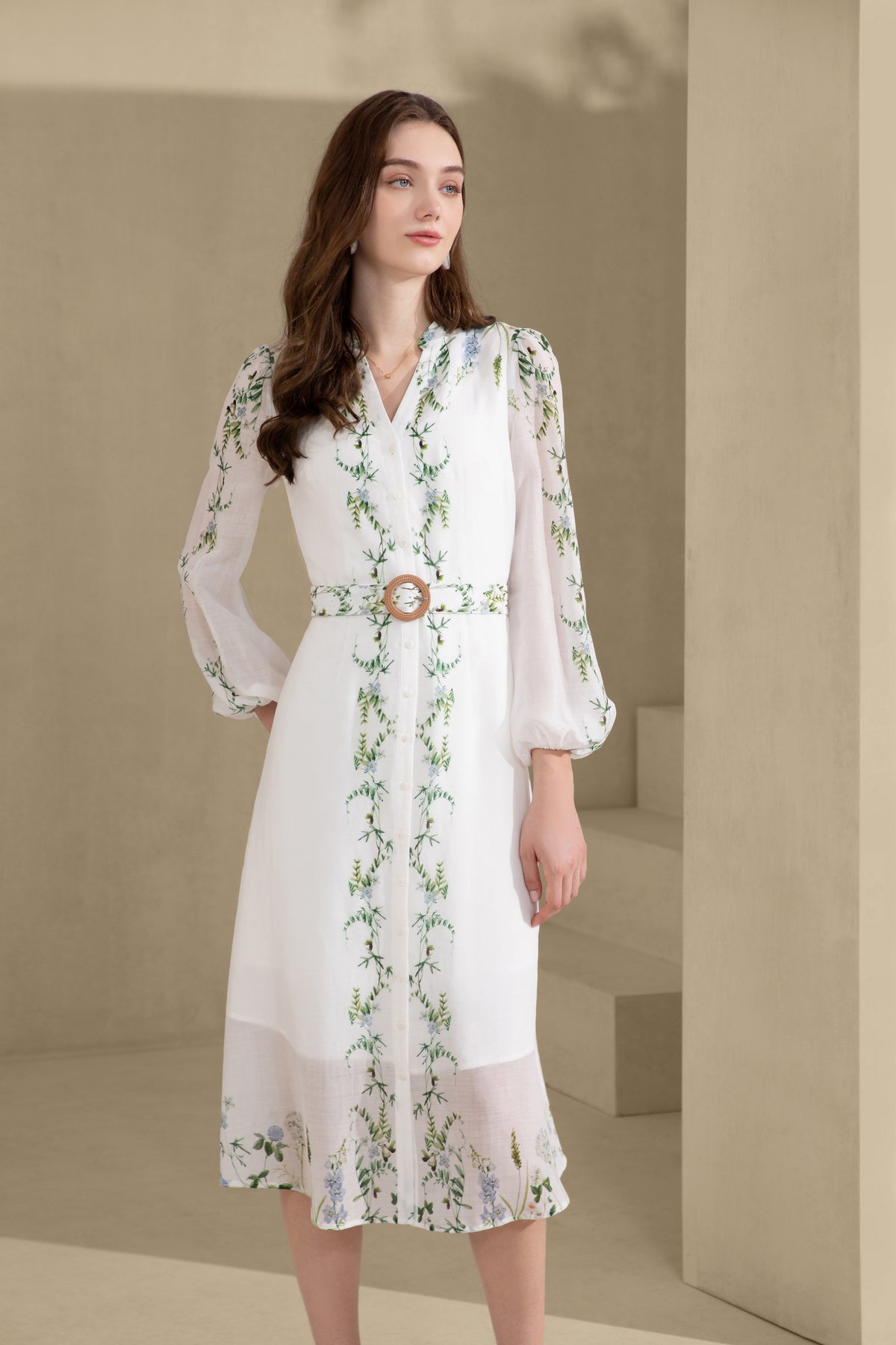 NICOLETTE LONG SLEEVES LONG DRESS