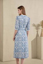 NAOMI BELTED LONG DRESS