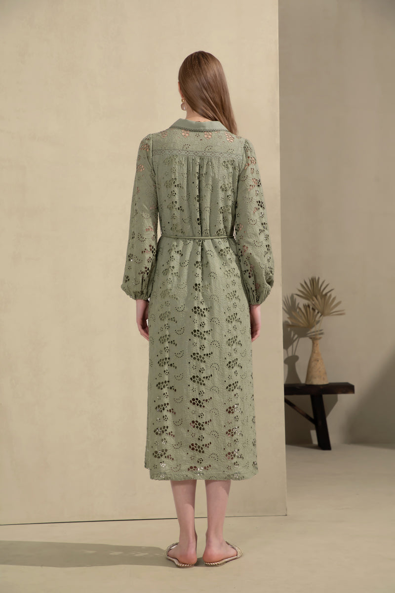 ROSIE EMBROIDERED LONG DRESS