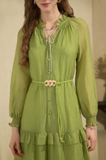 SYLVIE LONG SLEEVE TENCEL DRESS