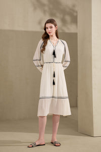 ROSANTICA EMBROIDERED LONG DRESS