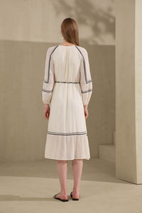 ROSANTICA EMBROIDERED LONG DRESS