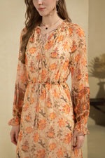 STELLA FLORAL SILK DRESS