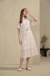 NAOMI COLLAR SHORT SLEEVES LONG DRESS