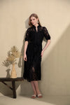 YVETTE LACE SHORT SLEEVES LONG DRESS