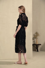 YVETTE LACE SHORT SLEEVES LONG DRESS