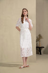 YVETTE LACE SHORT SLEEVES LONG DRESS