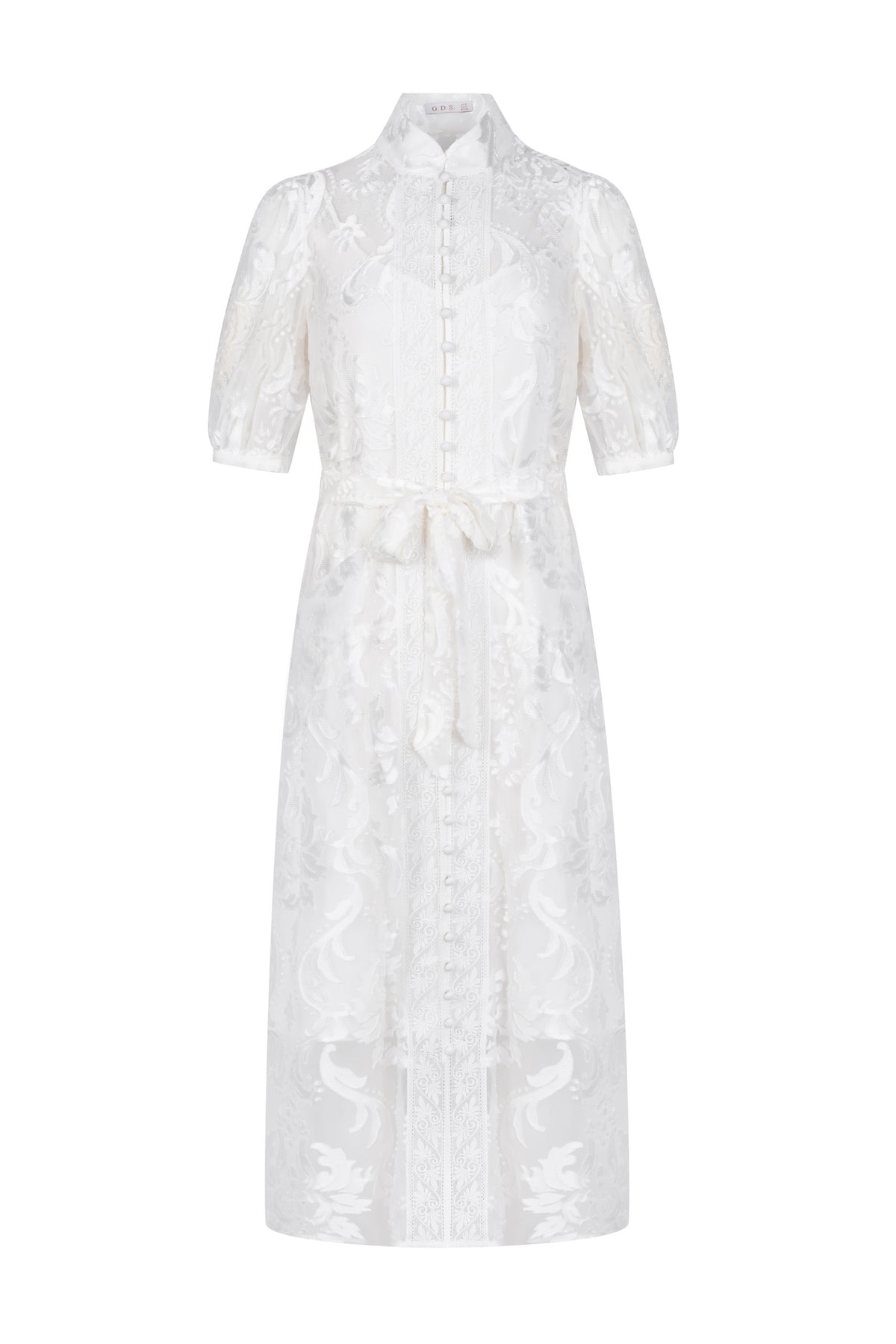 YVETTE LACE SHORT SLEEVES LONG DRESS