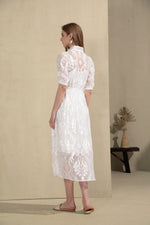 YVETTE LACE SHORT SLEEVES LONG DRESS