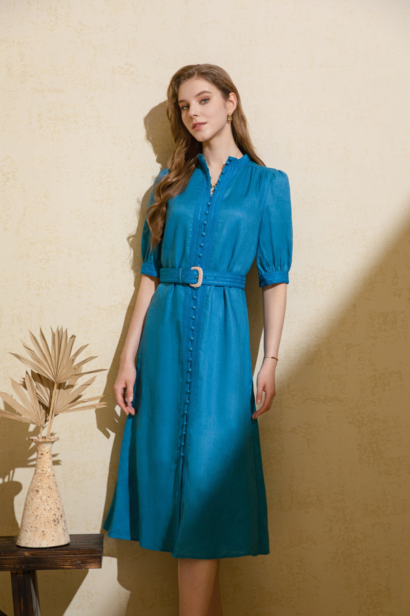 FELICE LINEN LONG DRESS