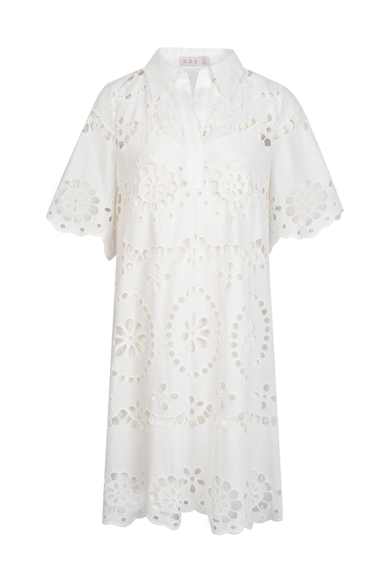 MONET EMBROIDERED COTTON DRESS