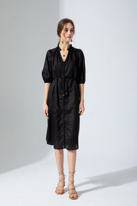 EDDA LINEN LACE DRESS