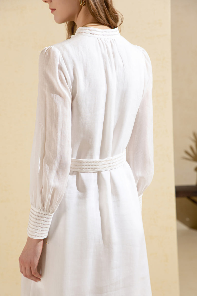 FELICE LINEN LONG SLEEVES LONG DRES