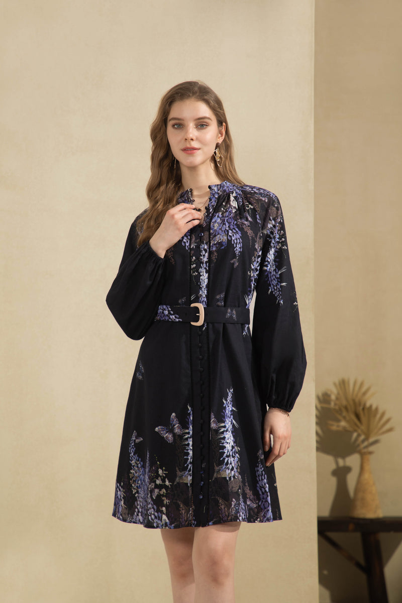 AERIN LONG SLEEVES SHORT DRESS