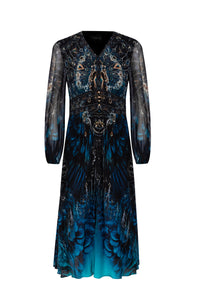 RABANNE LONG SLEEVES LONG DRESS