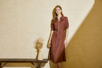 CELINE SHORT SLEEVES LONG DRESS