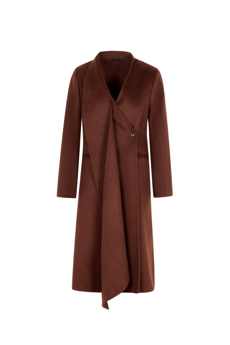 LAUREN WOOL NECKTIE COAT