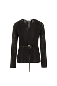 DAHLIA BELTED WOOL SWEATER
