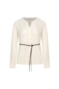 DAHLIA BELTED WOOL SWEATER
